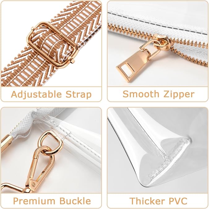 BS-VOG stadium approved clear bag for women, durable PVC material with wide capacity