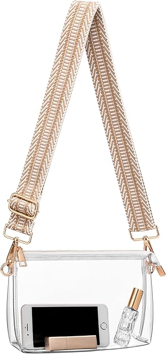 BS-VOG transparent stadium bag with adjustable strap, perfect for sports events and concerts