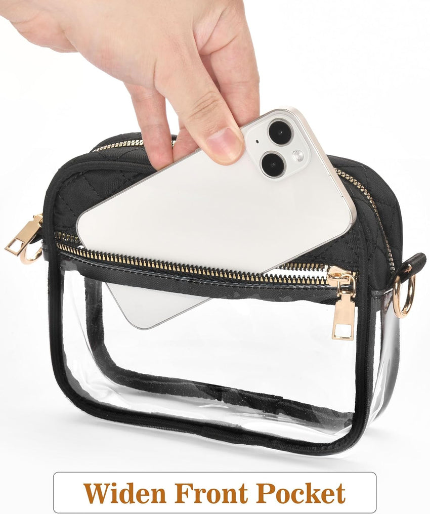 Small clear purse for stadium events, concerts, and sports, stylish and compact