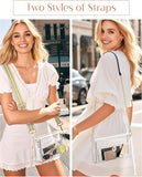 Stylish clear crossbody bag stadium approved with twist lock closure