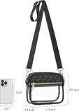 Durable transparent stadium crossbody bag for women made with PVC and polyester